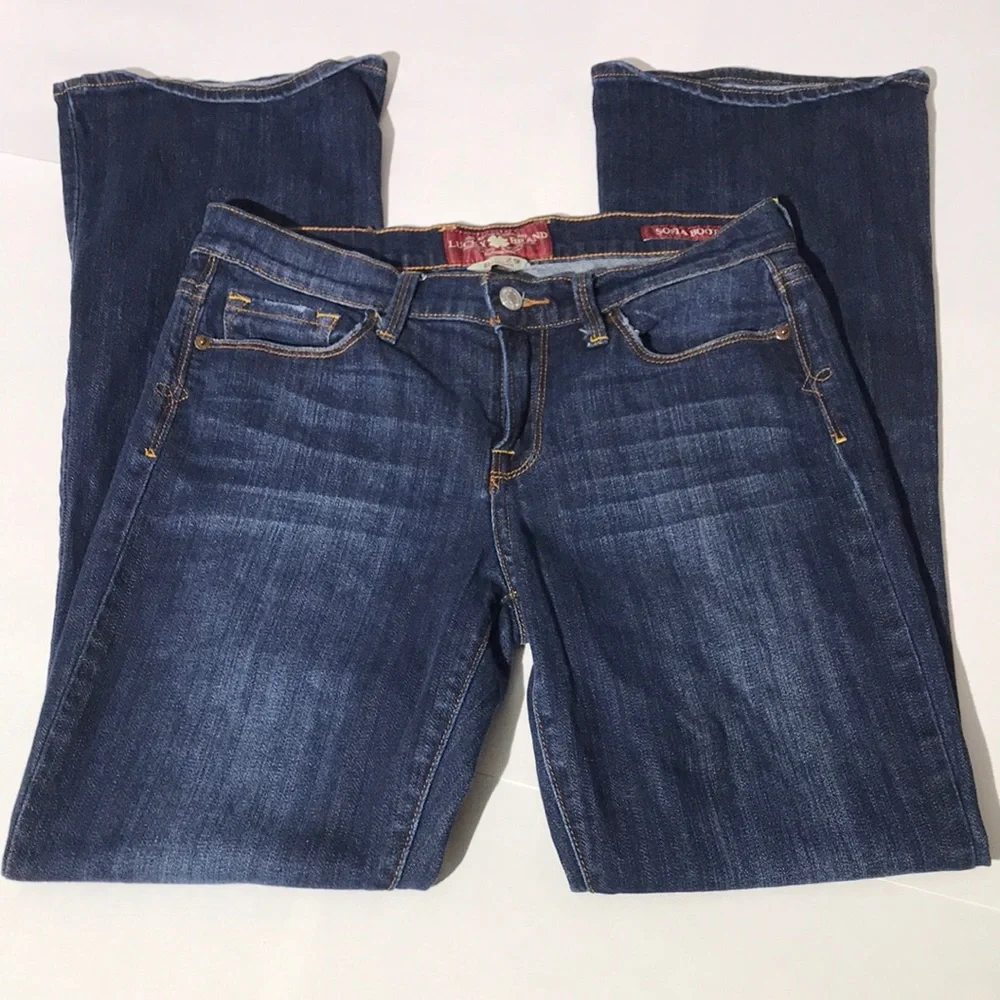 Lucky Brand Jeans denim sofia boot sz 8 or 29 regular medium wash